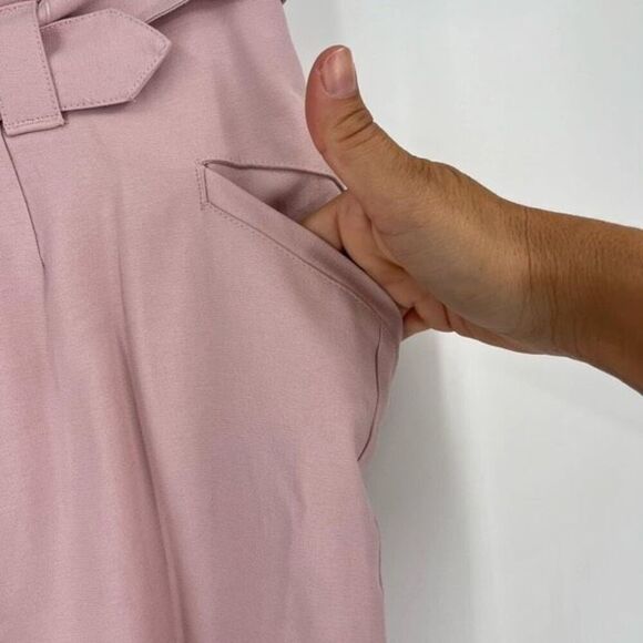 NWT Soft Surroundings Ingrid Dusty Pink Cropped Wide Leg Belted Pants Size 4 - Picture 9 of 12